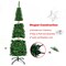 Green PVC Pencil Christmas Tree with LED Lights, Iron Stand and Hinged Design